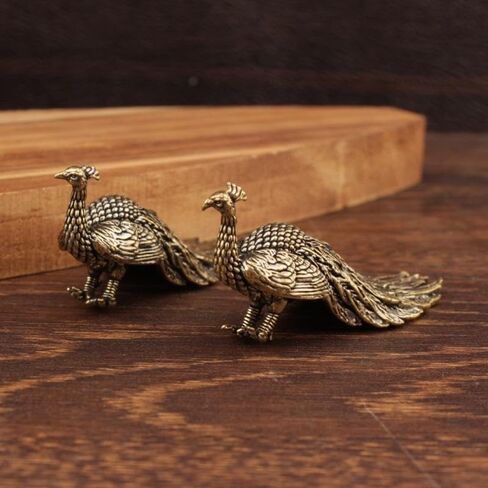 1pc Peacock Ornament Home Decor Statue Figure Brass Chinese Handicraft Decoration Small Brass Ornament in Kuwait
