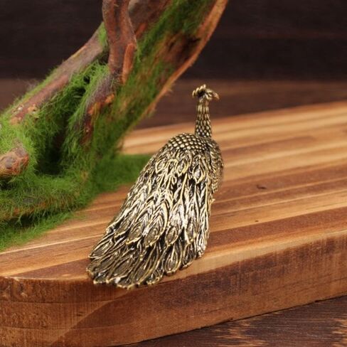 1pc Peacock Ornament Home Decor Statue Figure Brass Chinese Handicraft Decoration Small Brass Ornament in Kuwait