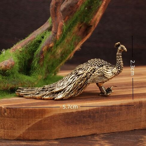 1pc Peacock Ornament Home Decor Statue Figure Brass Chinese Handicraft Decoration Small Brass Ornament in Kuwait
