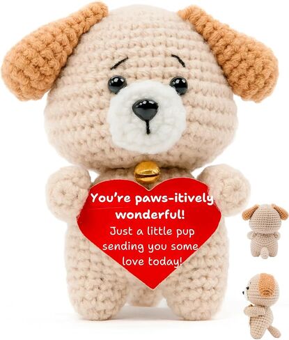 Teacher Gifts for Women and Men, Teacher Appreciation Gifts, Handmade Crochet Puppy Keepsake with Thank You for Helping Me Grow Card, Thank You Gift from Student, End of School Year Teacher Gift in Saudi Arabia