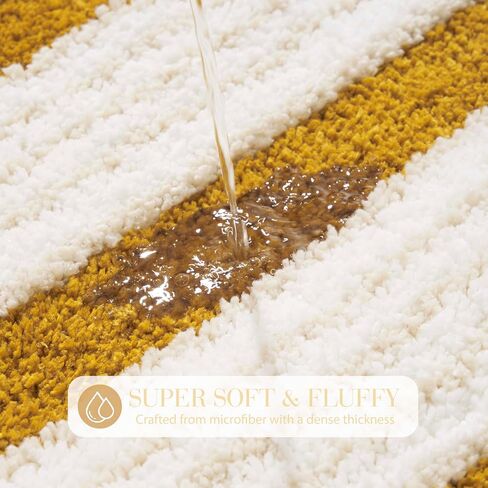 Unique Boho Bathroom Rugs, Cute Bath Mat with Funky Design, Fun Bohemian Decor for Bathroom Bedroom, Machine Washable Soft Non-Slip Bath Rug, 30" X 20", Mustard Yellow in Kuwait