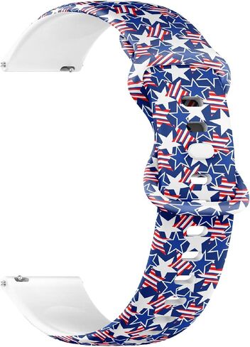 18mm Quick Release Soft Sillicone Sports Watch Band (Usa Stars Stripes) Replacement Rubber Strap Bracelet for Women, Men in Saudi Arabia