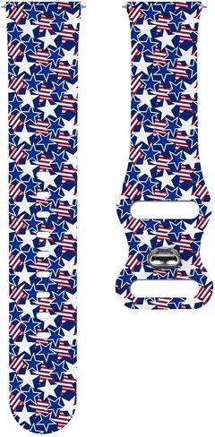 18mm Quick Release Soft Sillicone Sports Watch Band (Usa Stars Stripes) Replacement Rubber Strap Bracelet for Women, Men in Saudi Arabia