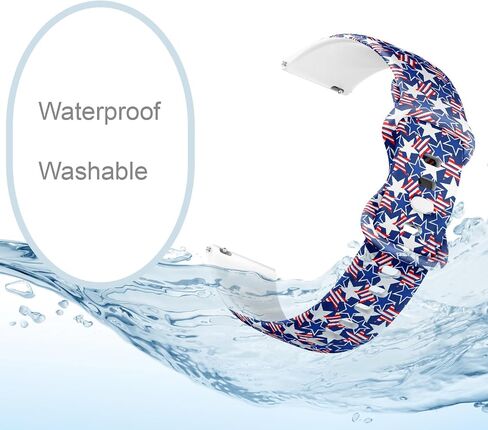 18mm Quick Release Soft Sillicone Sports Watch Band (Usa Stars Stripes) Replacement Rubber Strap Bracelet for Women, Men in Saudi Arabia