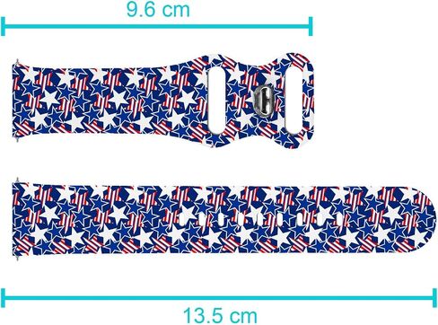18mm Quick Release Soft Sillicone Sports Watch Band (Usa Stars Stripes) Replacement Rubber Strap Bracelet for Women, Men in Saudi Arabia