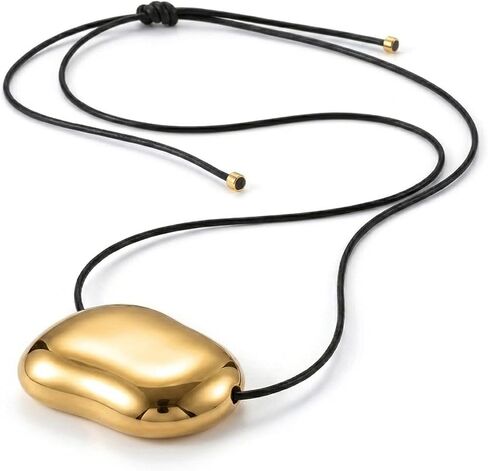 bean necklace Chunky Gold Necklace for Women, Gold Beaded Statement Piece, Elegant Layering Accessory for Daily Wear, Versatile Jewelry Item with Polished Finish, Necklace for Women and Men in Saudi Arabia