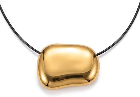 bean necklace Chunky Gold Necklace for Women, Gold Beaded Statement Piece, Elegant Layering Accessory for Daily Wear, Versatile Jewelry Item with Polished Finish, Necklace for Women and Men in Saudi Arabia