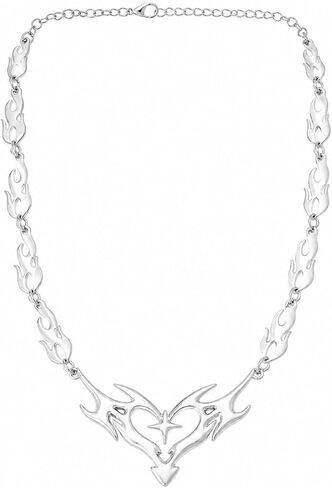 Long tiantian Barbed Wire Necklace for Women Men Gothic Vintage Punk Necklace Y2K Statement Jewelry Fashion Goth Accessories in Kuwait