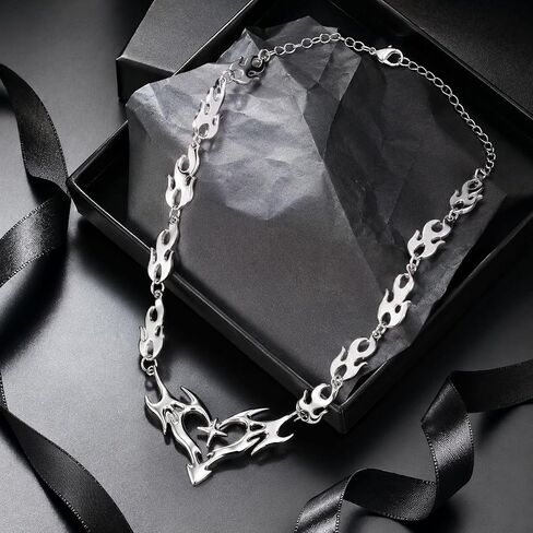 Long tiantian Barbed Wire Necklace for Women Men Gothic Vintage Punk Necklace Y2K Statement Jewelry Fashion Goth Accessories in Kuwait