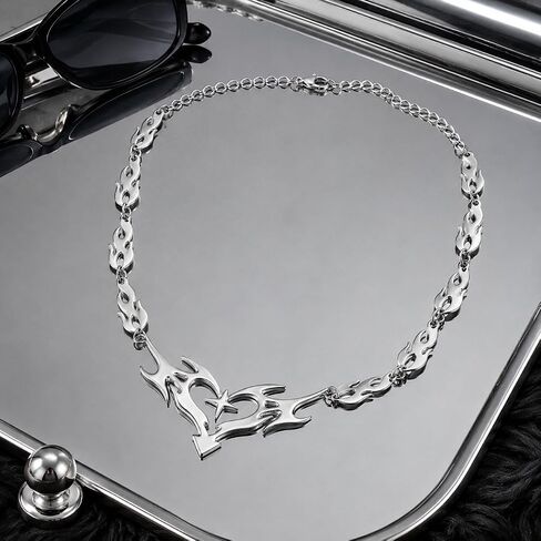 Long tiantian Barbed Wire Necklace for Women Men Gothic Vintage Punk Necklace Y2K Statement Jewelry Fashion Goth Accessories in Kuwait