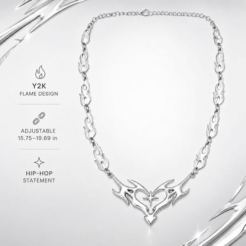 Long tiantian Barbed Wire Necklace for Women Men Gothic Vintage Punk Necklace Y2K Statement Jewelry Fashion Goth Accessories in Kuwait