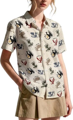 99TIMORO Fantasy Character Button Shirt Women, Novel Movie Themed Button Short Sleeve for Valentine's Day in Saudi Arabia