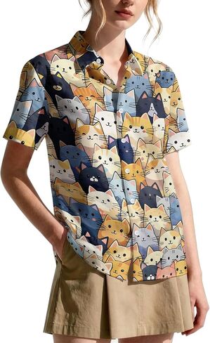 99TIMORO Fantasy Character Button Shirt Women, Novel Movie Themed Button Short Sleeve for Valentine's Day in Saudi Arabia