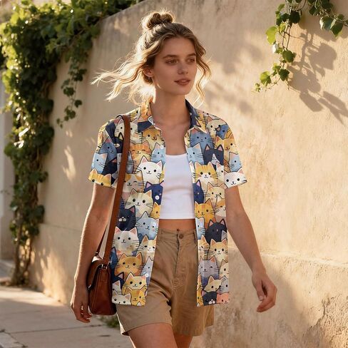 99TIMORO Fantasy Character Button Shirt Women, Novel Movie Themed Button Short Sleeve for Valentine's Day in Saudi Arabia