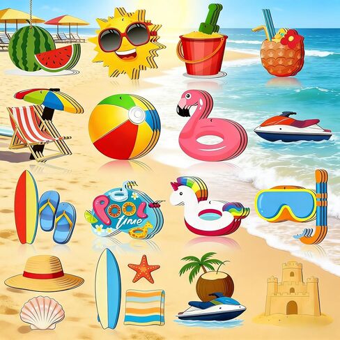 24 Pieces Beach Wood Hanging Ornaments Beach Wooden Slices Coconut Pendant Tags Winter Summer Tree Decorationswith String for Luau Hawaiian Party Supplies in Saudi Arabia