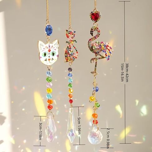 3 قطعة نافذة كريستال Suncatcher معلقة صانع قوس قزح لامعة الراين المنشور المعلقات حديقة المنزل حديقة السيارة ديكور in Kuwait