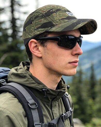 CLAPE Camouflage Baseball Cap, Low Profile 5 Panel Breathable Cotton Dad Hat Summer Outdoor Cap for Hiking Camping in Kuwait