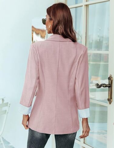 Genhoo Blazer Jackets for Women with Pockets Open Front Long Sleeve Casual Work Office Blazers in Saudi Arabia