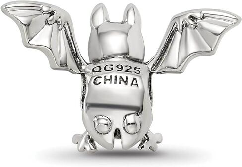 The Black Bow Vampire Bat Bead Charm in Antiqued Sterling Silver in Saudi Arabia