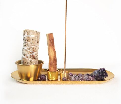 4 in 1 Incense Holder, Natural Crystal Incense Stick & Palo Santo Holder, Sage Burner and Candle Stick Holder (colorA) in Saudi Arabia