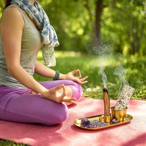 4 in 1 Incense Holder, Natural Crystal Incense Stick & Palo Santo Holder, Sage Burner and Candle Stick Holder (colorA) in Saudi Arabia