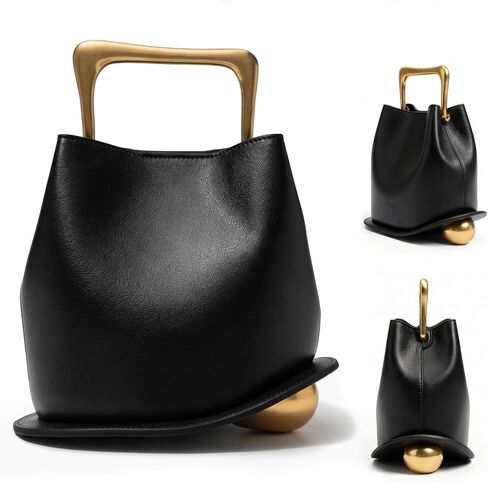 Women PU Leather Handbag Crossbody Shoulder Purse Top Handle Bucket Bag - Personalized Bucket Handbags - Adjustable Removable Strap Fashion Daily Satchel for Work Travel in Saudi Arabia