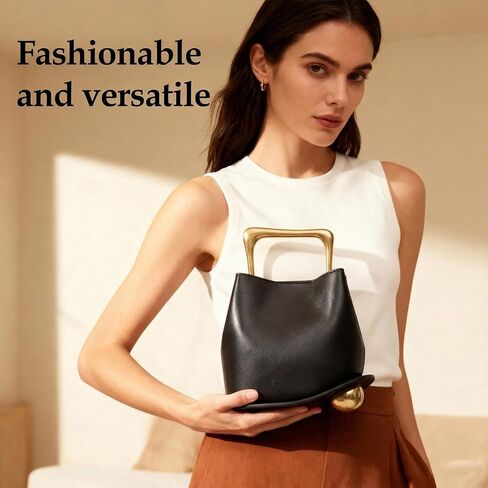 Women PU Leather Handbag Crossbody Shoulder Purse Top Handle Bucket Bag - Personalized Bucket Handbags - Adjustable Removable Strap Fashion Daily Satchel for Work Travel in Saudi Arabia