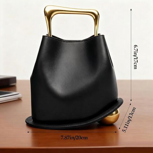Women PU Leather Handbag Crossbody Shoulder Purse Top Handle Bucket Bag - Personalized Bucket Handbags - Adjustable Removable Strap Fashion Daily Satchel for Work Travel in Saudi Arabia