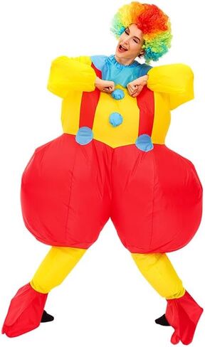 KOOY Inflatable Colorful Clown Costume Adult, Hawaiian Themed Party Inflatable Costume For Adult Funny Joker Costumes, Beach Blow Up Costume, Party Costume in Saudi Arabia
