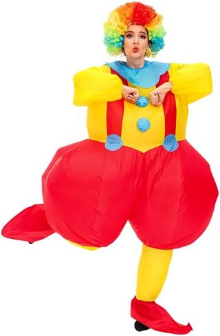 KOOY Inflatable Colorful Clown Costume Adult, Hawaiian Themed Party Inflatable Costume For Adult Funny Joker Costumes, Beach Blow Up Costume, Party Costume in Saudi Arabia