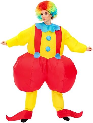 KOOY Inflatable Colorful Clown Costume Adult, Hawaiian Themed Party Inflatable Costume For Adult Funny Joker Costumes, Beach Blow Up Costume, Party Costume in Saudi Arabia