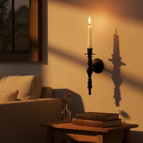 We Moment Black Wall Candle Sconces Set of 2, Vintage Candle Holders for Taper Candles, Classic Elegant Metal Candle Sconces for Bedroom Living Room Bathroom Farmhouse Rustic Home Decor in Saudi Arabia
