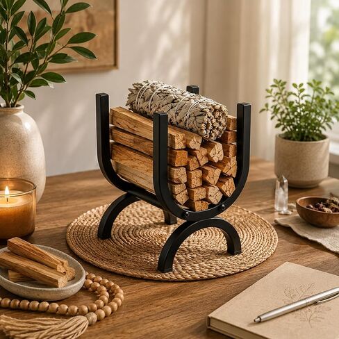 Metal Palo Santo Holder - Modern Smudge Stick Holder for White Sage and Cedar - Sturdy Iron Palo Santo Stand for Meditation Decor, Yoga, and Spiritual Cleansing Rituals in Saudi Arabia