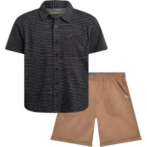 DKNY Boys Shorts Set - 2 Piece Short Sleeve Collared Button Down Shirt and Matching Shorts for Boys (Sizes: 8-12) in Saudi Arabia