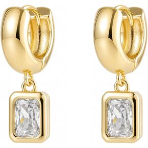 SHERLOVE Chunky Huggie Hoop Gold Dangle Earrings for Women Trendy Diamond Cubic Zirconia Drop Dangle Statement Earrings Women Jewelry Gifts Accessories in Saudi Arabia