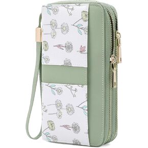 SENDEFN Wallets for Women Double Zip Pocket RFID Blocking Vegan Leather Card Holder Ladies Large Capacity Wristlet Clutch in Saudi Arabia