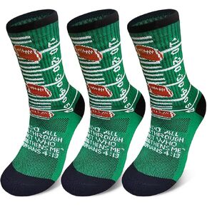 3 Pair Christian Cross Grip Soccer Socks - Moisture-Wicking Anti-Slip Grips Sports Sock with Bible for US 6-13 in Saudi Arabia