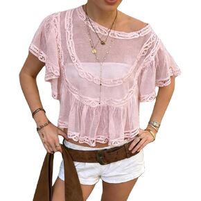 Women Sheer Poncho Top Lace See Through Shawl Shrug Blouse Boho Summer Beach Cover Up in Saudi Arabia