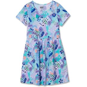 Lands' End Girls Short Sleeve Gathered Waist Jersey Dress in Saudi Arabia