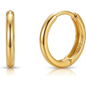 14K Gold Hoop Earrings for Women Small Classic Huggie 14K Gold Earrings 10mm in Kuwait