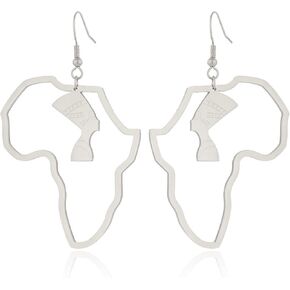 African Earrings for Black Women Black History Month Africa Map Nefertiti Dangle Outfits Accessories Jewelry in Kuwait