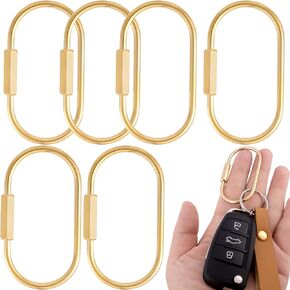 6pcs Gold Carabiner, Brass Carabiner Keychain with Screw Lock, Keys Organizer Holder for Purse Bag Backpack, Handbags, Keychains Replacement in Saudi Arabia