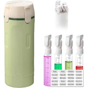4 in 1 Travel Pump Dispenser Bottle, 30ML 4 Pack Leak-Proof Pump Containers with Measurement Scale & Label Stickers, Portable Bottles for Toiletries, Shower & Travel Use (Green) in Saudi Arabia