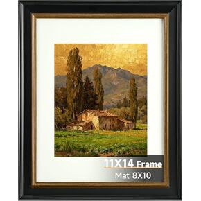 Splinterix 5x7 Black and Gold Picture Frame, 5 x 7 Vintage Frame with Real Glass, Display 4x6 Photo with Mat or 5x7 without Mat, Wall Hanging & Tabletop Ornate Poster Frames for Gallery Antique Déco in Saudi Arabia