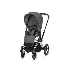 Cybex e-Priam Complete Stroller, Smart Assist Technology, Rocking Mode, One-Hand Compact Fold, Reversible Seat, Smooth Ride All-Wheel Suspension, True Red Seat with Chrome/Black Frame in Saudi Arabia