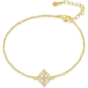 Celtic Knot Bracelet for Women S925 Sterling Silver Plated 14K Gold CZ Dainty Irish Knot Bracelet Witchy Nudo de Bruja Plata Irish Wiccan Good Luck Jewelry Gift for Women Christmas Birthday in Saudi Arabia