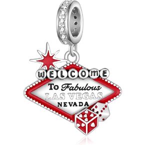Las Vegas Charms 925 Sterling Silver Travel Charms Las Vegas Gifts for Women in Saudi Arabia