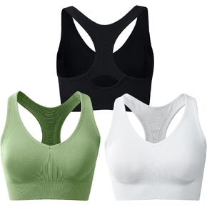 Women’s Medium Impact Sports Bras – Seamless Padded Racerback Bra for Yoga, Gym & Large Bust in Saudi Arabia