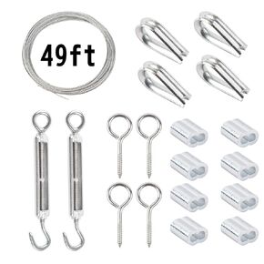 304 Stainless Steel Wire Rope Cable,Stainless Steel Cable Rope, with Screws 1/13 inch, Suitable for Deck Railing, Outdoor Suspension, Cool Clothes, Garden Fence Accessories (98 feet 56 Pieces) in Saudi Arabia
