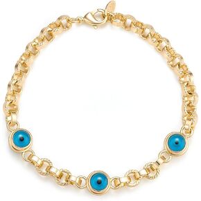 Evil Eye Bracelet for Women14K Gold Plated Greek Summer Aesthetic Link Chain Blue Nazar Protection Bracelet Spiritual Good Luck Charm Jewelry Summer Beach Vacation in Saudi Arabia